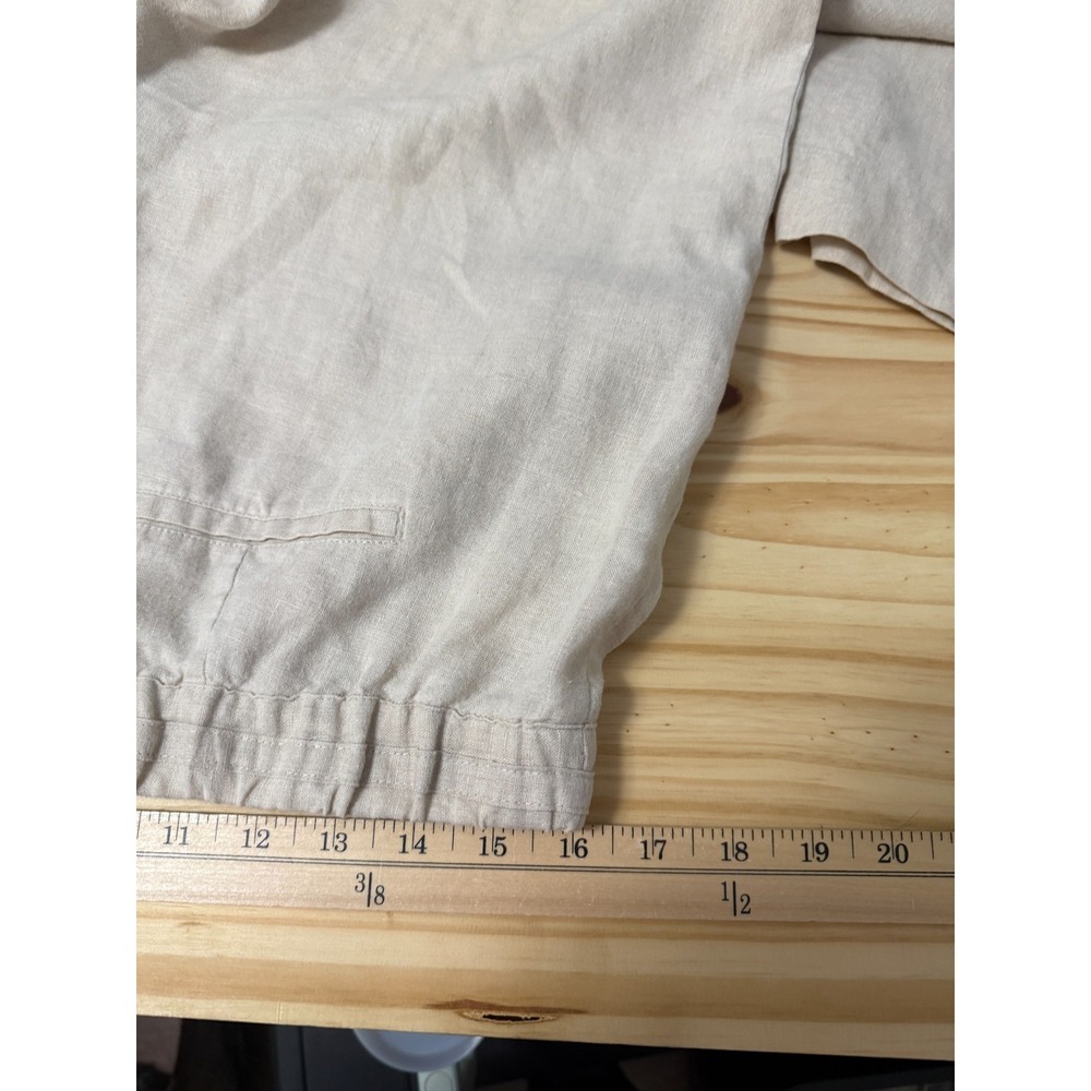 Charter Club Luxury Linen Pants Women M Beige Coastal Preppy Old Money Vacation - Picture 5 of 9